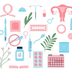 Eco-friendly birth control methods and contraception options for sustainable family planning. Caya Diaphragm included in illustrations of options.